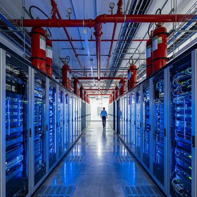 Clean agent fire suppression in data center